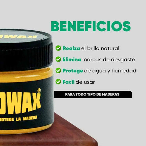 Woowax Lustrador De Cera De Abejas Para Maderas Y Muebles Negro