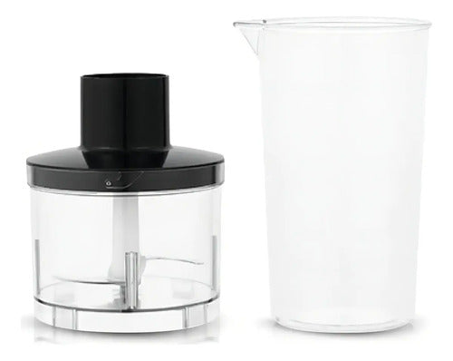 Mixer Raf Negro 4 En 1 Acero Inoxidable Picador Batidor Vaso Medidor