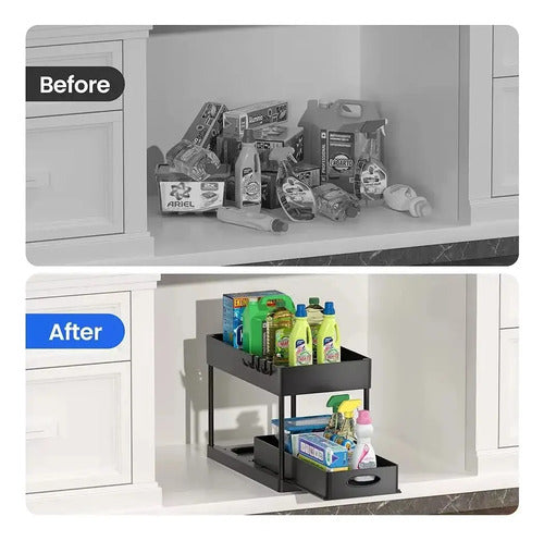 Organizador Deslizante Almacenamiento Orden Cocina Baño