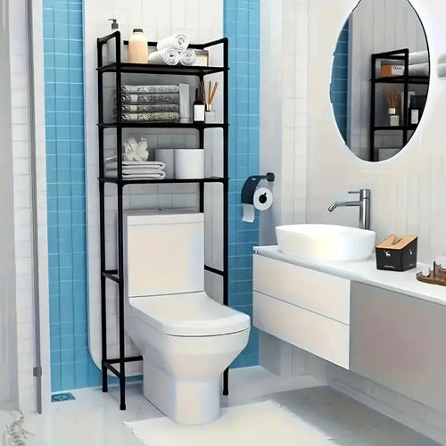 Mueble Organizador Water Inodoro De Metal Baño 3 Estantes