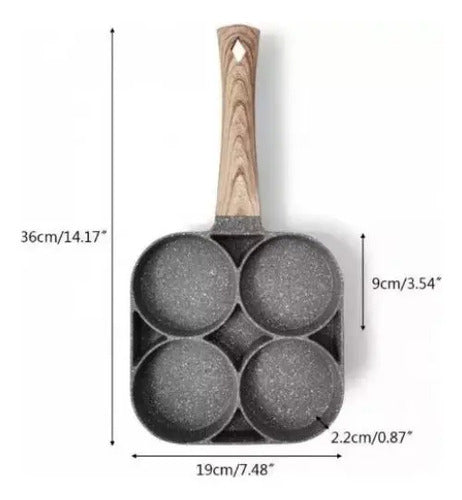 Sarten Antiadherente Desayunos Cocina Huevos Tortillas Gris