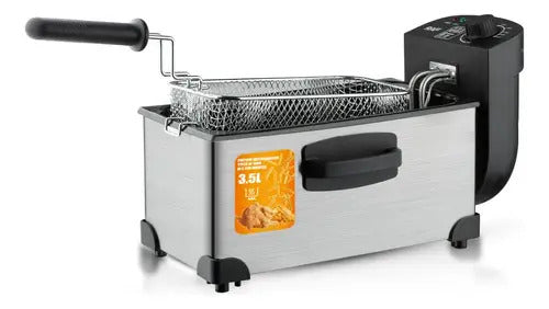 Freidora Eléctrica Raf R.5219 De 3.5l 2000w Fryer Negro 60hz Gris
