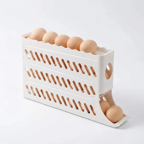 Huevera Organizador Con Dispensador De Huevos 4 Niveles