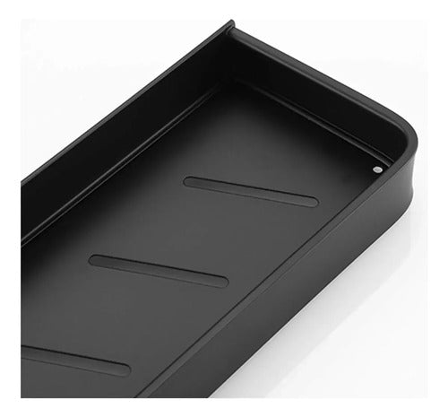 Estante Para Baño Minimalista Con Toallero Y Ganchos Negro