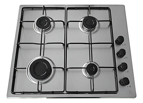 Anafe De Empotrar Panavox 60 Inox 4 Hornallas A Gas Plateado