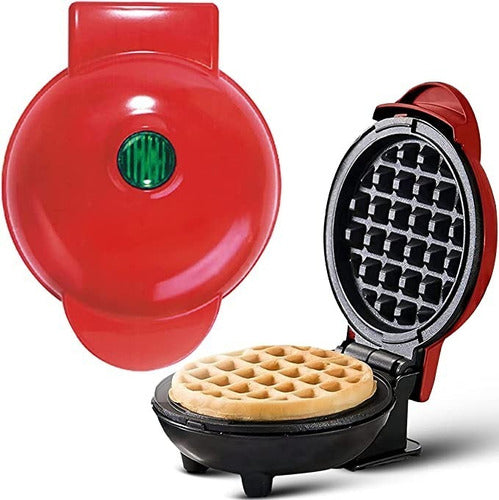 Mini Wafflera Eléctrica Antiadherente Portatil Redonda