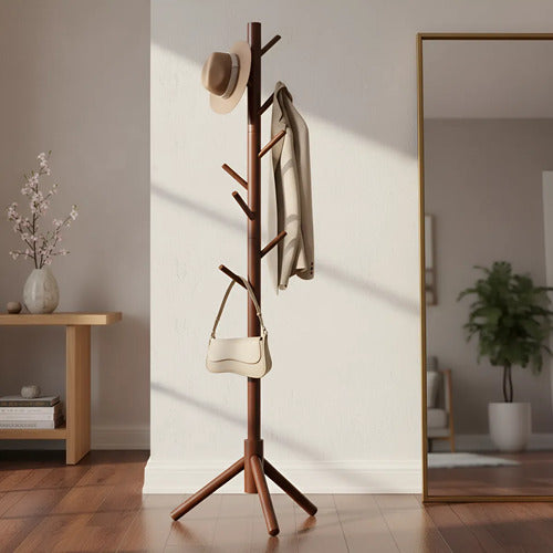 Perchero De Madera Arbol 8 Ganchos Disponible
