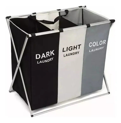 Canasto Ropa Sucia Cesto Organizador Triple Plegable Premium