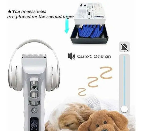 Maquina Cortar Pelo Inalámbrica Perro Gatos Mascota Tgouy Blanco