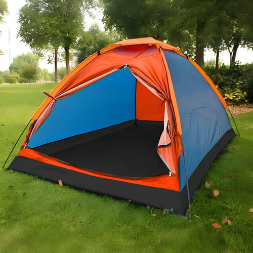 Carpa Igloo 6 Personas 2.2x2.5x1.5 Lh-3983 Azul/naranja