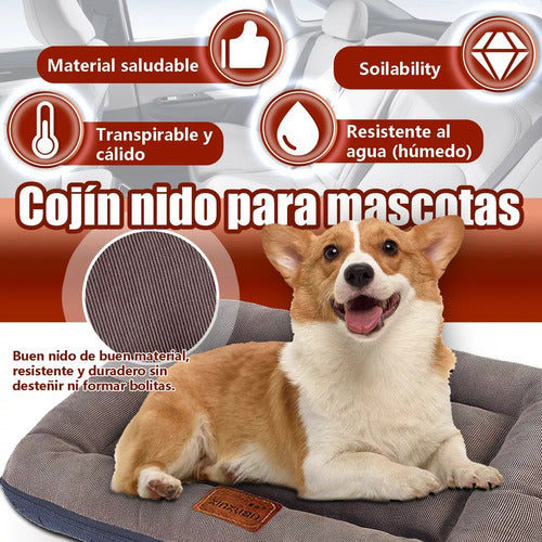 Cama Colchon Cucha Almohada Mascota Perro Ortopedico Lavable