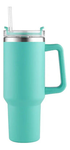 Vaso Termico Extra Grande Buffer 1.2l Doble Tapa + Bombilla