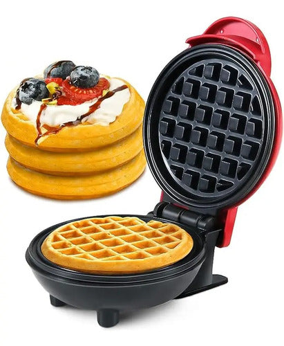 Mini Wafflera Eléctrica Antiadherente Portatil Redonda Verde