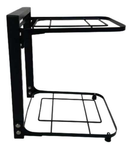 Organizador De Ollas 2 Estantes Metalico Cocina Multiuso Negro