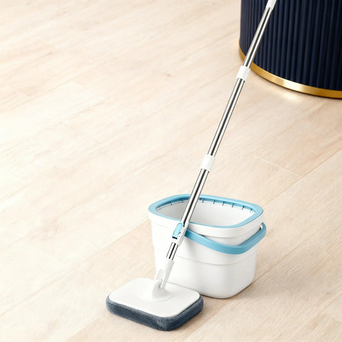 Mopa Cuadrada De Microfibra Con Balde Set De Limpieza