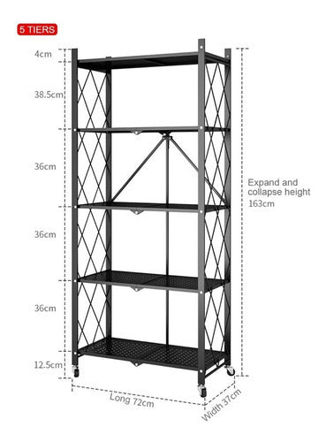 Estante Rack Plegable Oem I-esp02 Metalico 5 Repisas Anaquel