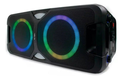Parlante Panavox Party Tws 50w Inalámbrico Led Negro