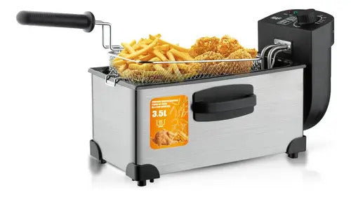 Freidora Eléctrica Raf R.5219 De 3.5l 2000w Fryer Negro 60hz Gris