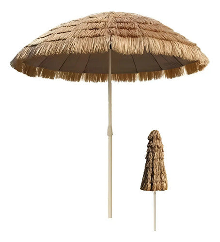 Sombrilla Grande Estilo Hawaiana 1 Mt Ideal Piscina-jardín Disponible Hawaiana