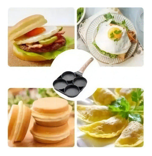 Sarten Antiadherente Desayunos Cocina Huevos Tortillas Color Negro