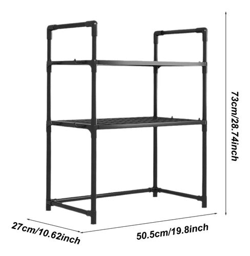 Organizador Rack Microondas Sobre Mesada Estante Cocina Negro