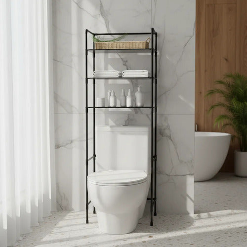 Mueble Organizador Water Inodoro De Metal Baño 3 Estantes