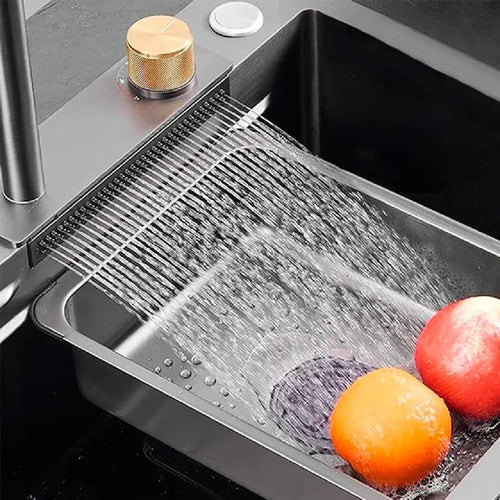 Pileta De Cocina Acero Inox Multifuncional 75x45cm Negro
