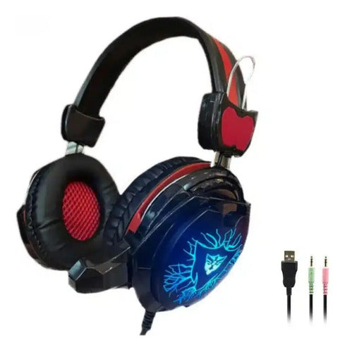 Kit Teclado + Raton Y Auriculares Gamer Iluminación Rgb Pc Negro