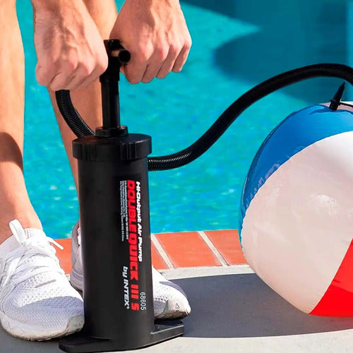 Inflador Doble Accion 37cm Intex Lh-3250 Negro