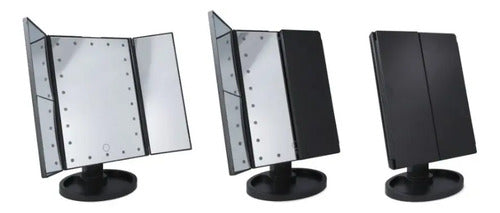 Espejo Táctil Con Luz Led 35 X 28.5 X 11.5 Cm Maquillaje Negro