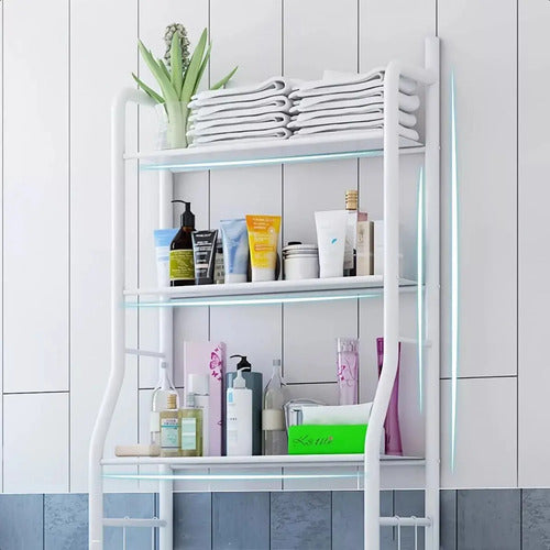 Estantería Baño Arriba Inodoro Aluminio Blanco Homey 3 Estantes