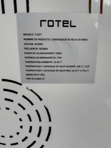 Dispensador Agua Frio Caliente Rotel Hcr-338 20 Litros-ub Blanco