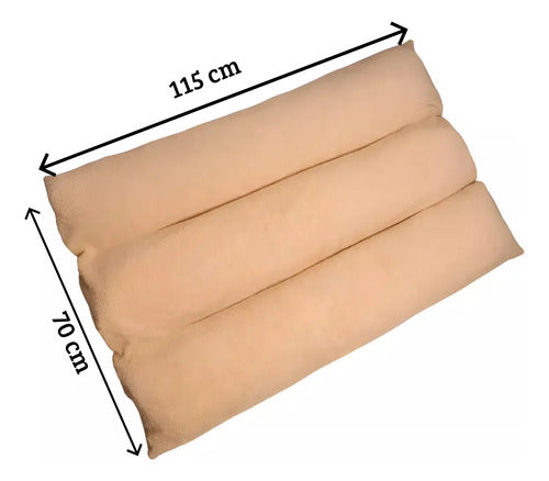 Cama Cucha Puff Grande Lavable Perro Gato Mascotas Dormir Beige Peludita
