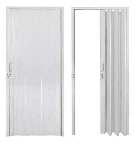 Puerta Plegable Pvc 90x210cm Color Blanco 90b Blanco