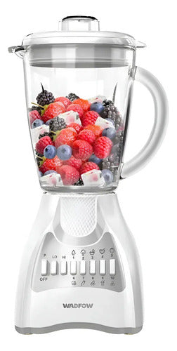 Licuadora Wadfow De 1.5 L Y 650 W Con Jarra De Vidrio, Blanca Blanco