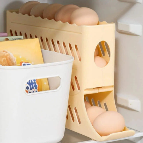 Huevera Organizador Con Dispensador De Huevos 4 Niveles