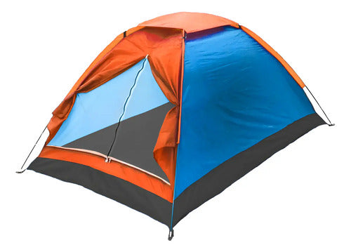 Carpa Igloo 6 Personas 2.2x2.5x1.5 Lh-3983 Azul/naranja