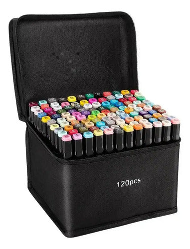 Set 120 Marcadores Colores Plumones Acrílicos punta