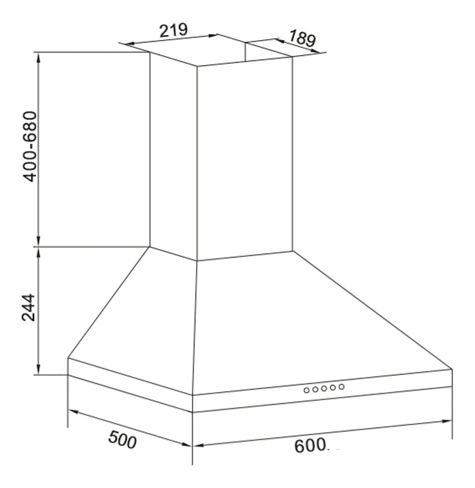 Campana Tem Alejandra 60 Cm Inox 3 Velocidades Tlc Plateado