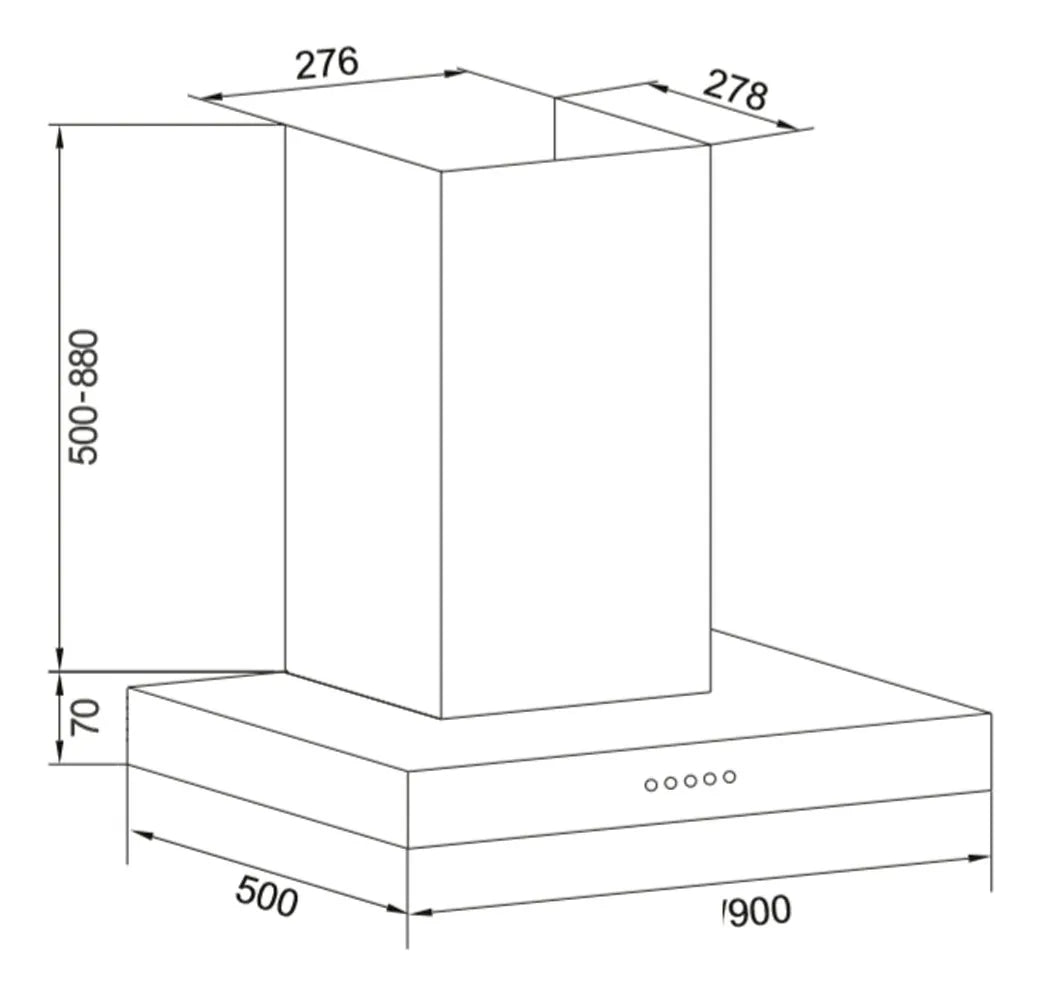 Campana Extractora Tem T1ech T 90ss Ancho 90cm Plateado
