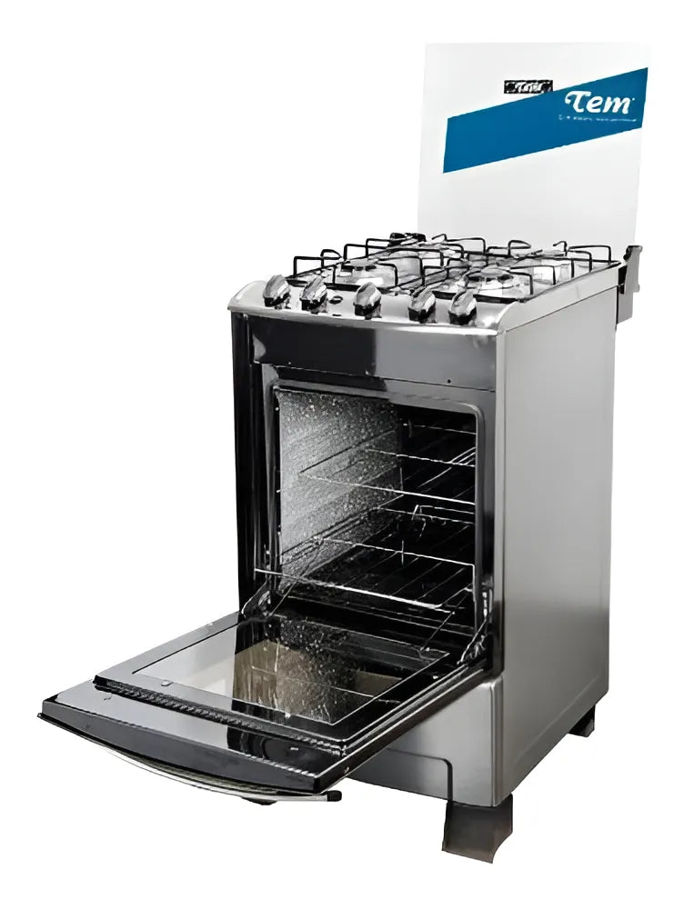 Cocina Tem Celebracion Inox 4h Super Gas Tapa De Cristal Inox