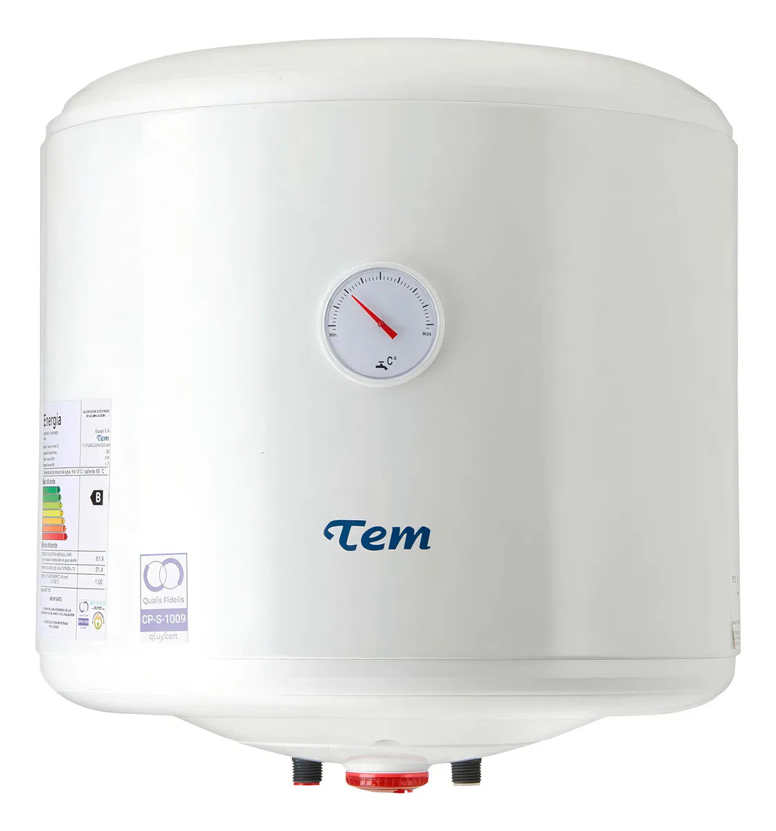 Termotanque De Acero Tem 30 Litros Eficiencia Clase B Blanco