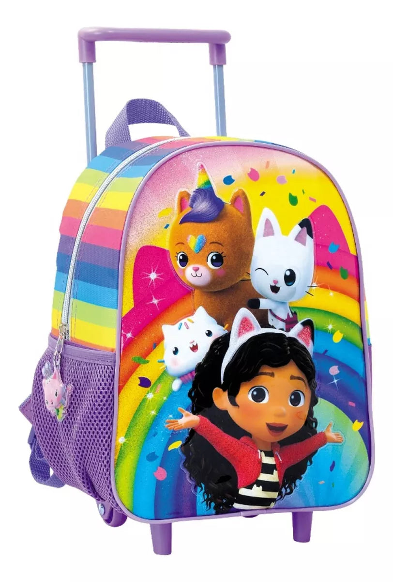 Mochila Escolar Gabby Dollhouse Infantil Con Carro