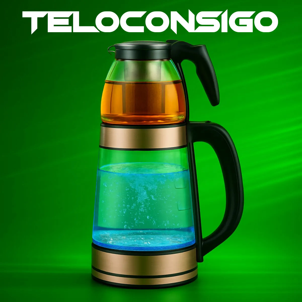 Jarra Electrica 2 En 1 Tetera De Vidrio Con Infusor 2l