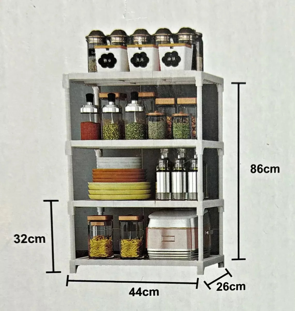 Estanteria Organizador 4 Estantes Cocina Baño Resistente