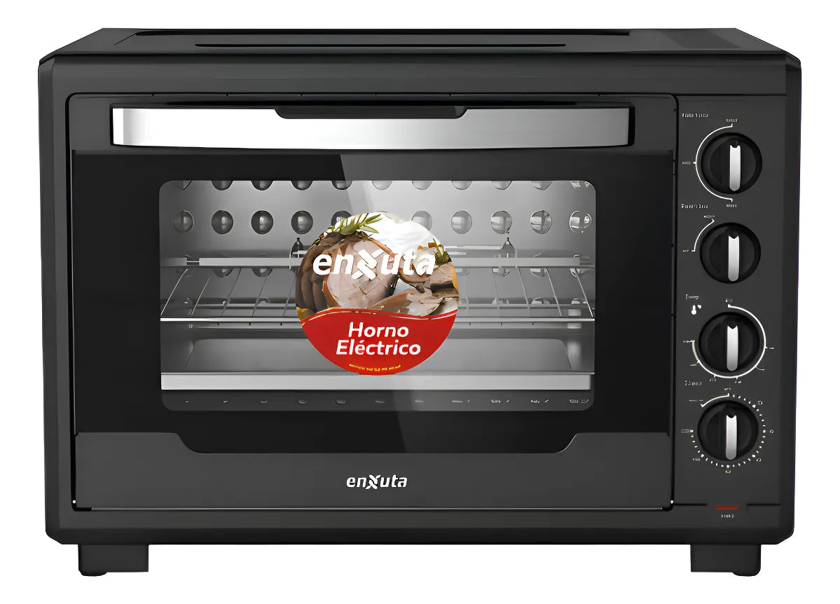 Horno Electrico Enxuta 55lts 2000w Con Accesorios - Negro
