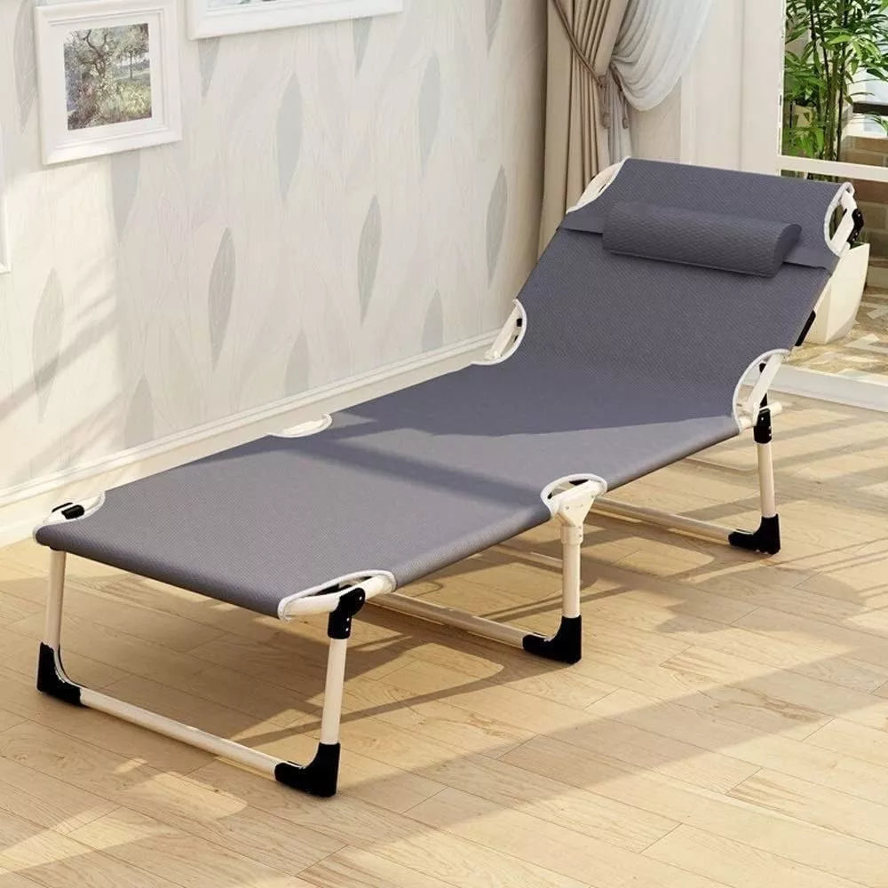 Catre Plegable De Ca¤o Color Gris Lh-3991