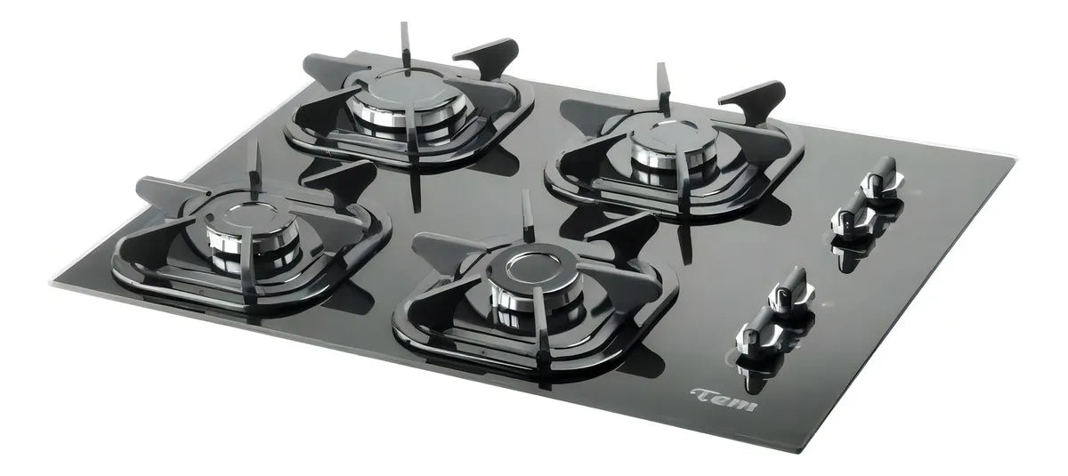 Anafe Tem A Gas 4h Encendido Automático Mesada De Vidrio