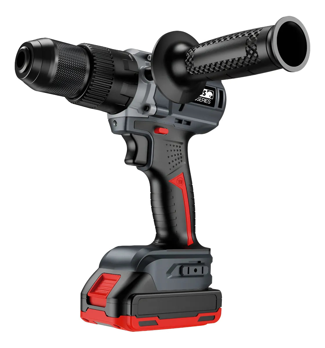 Taladro Equus Pro Series Motor S/ Carbones Con 1 Bateria Rojo