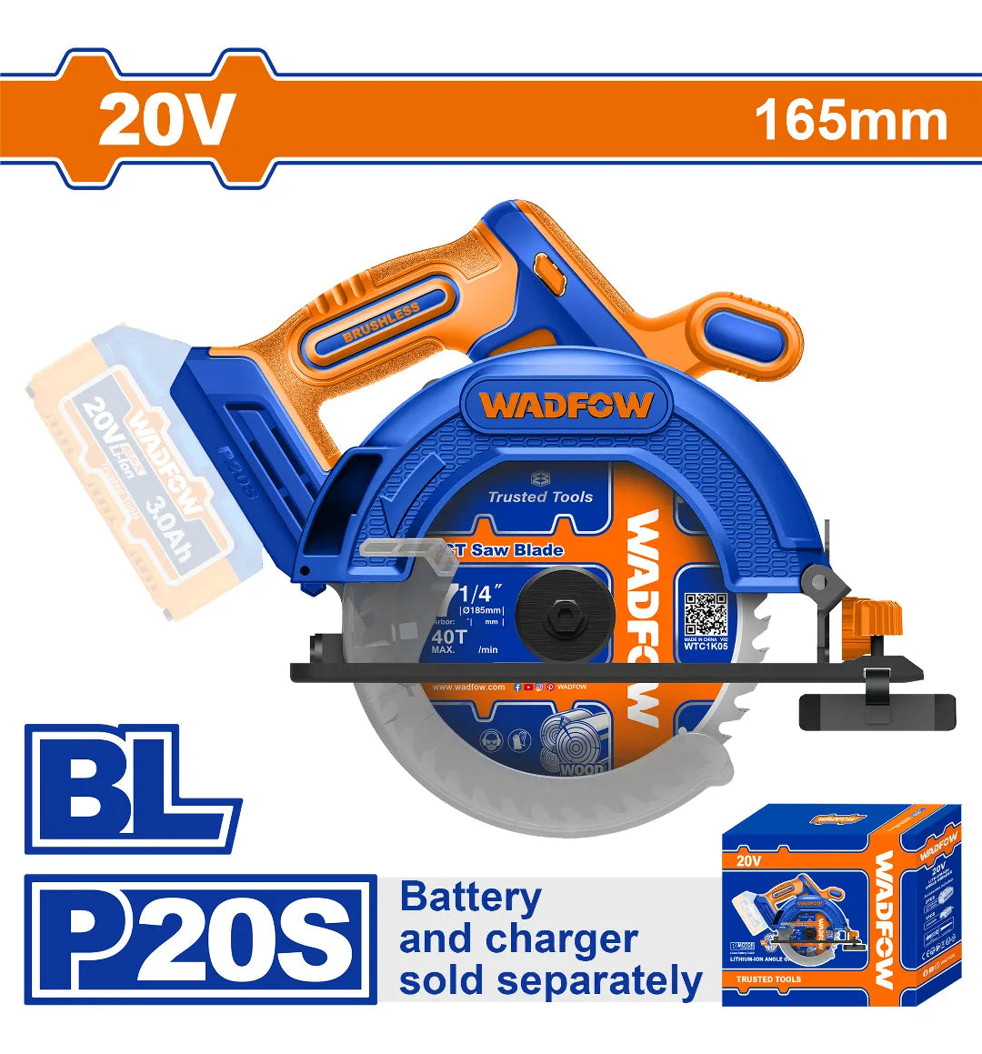 Sierra Circular 165mm P20s Wadfow Sin Bat Sin Carg Wlwp5520